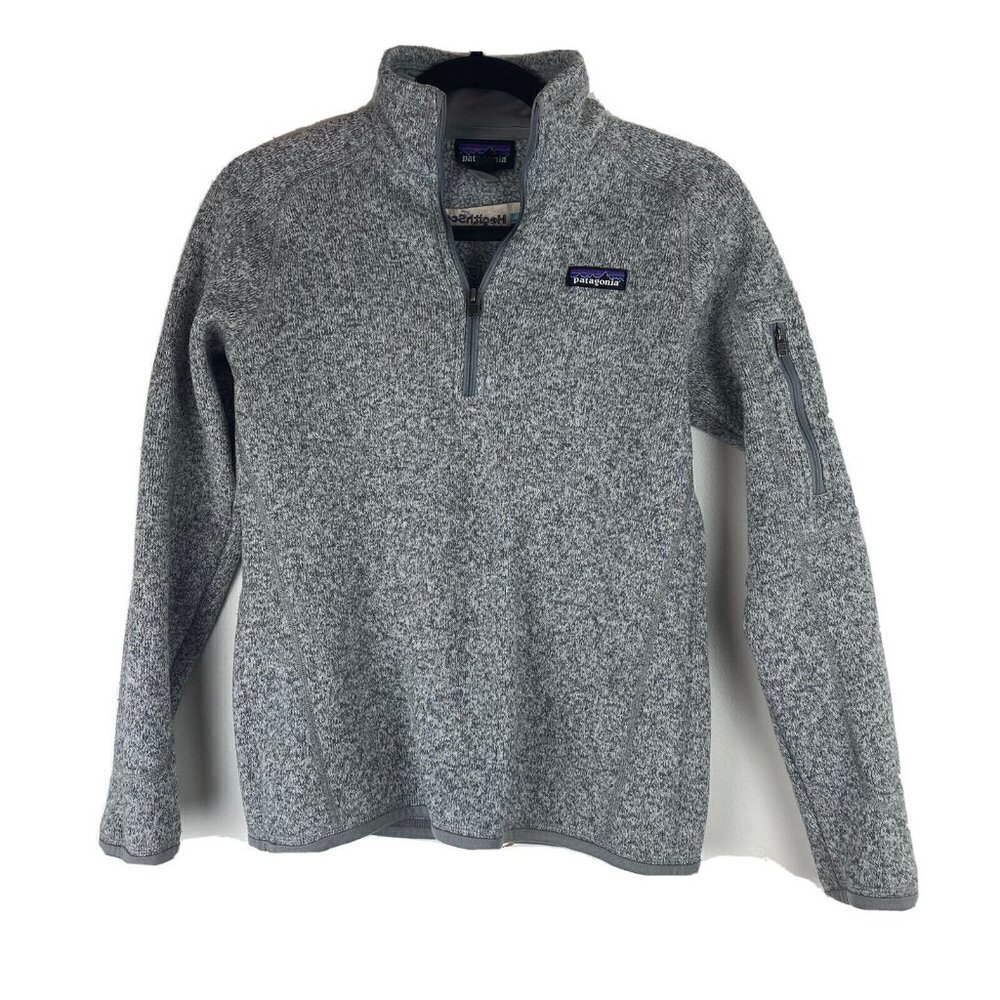 Patagonia Womens Better Sweater Pullover Size S HAS LOGO Gray Quarter 1/4 Zip